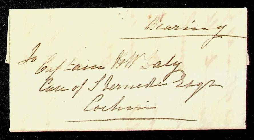 29 November 1847 Cochin HG 3 pre stamp cover — COV-3739