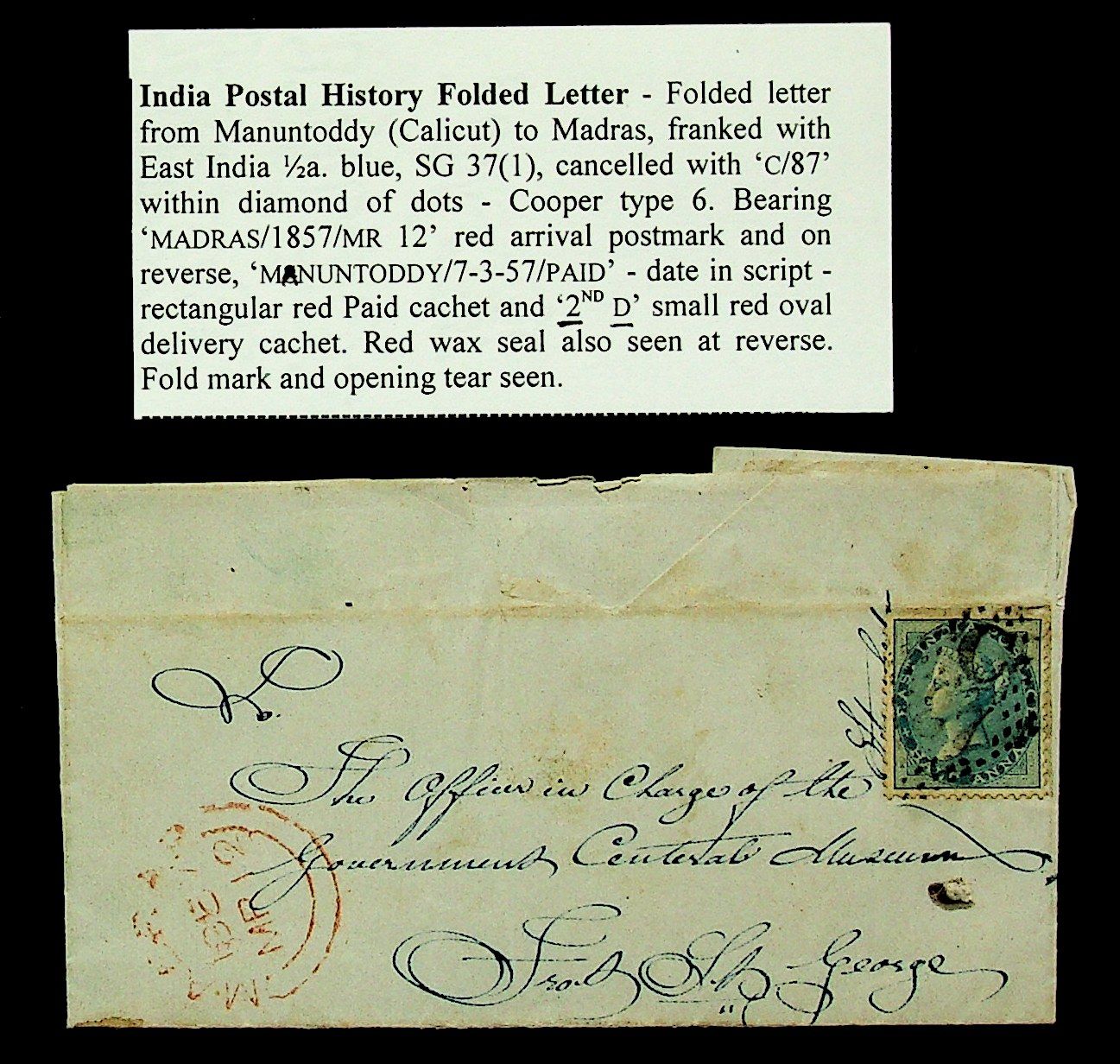 Manuntaddy HG 2 pre stamp cover — scan 2 (COV-4450)