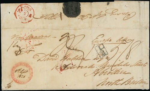 9 September 1826 Penang FP 3 pre stamp cover — COV-4371