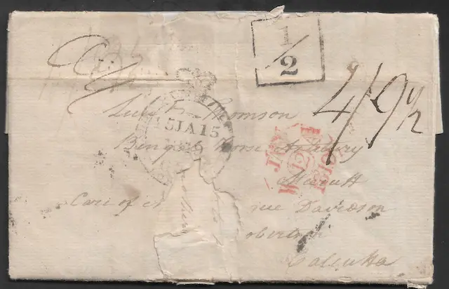 Calcutta SR7 pre stamp cover — scan 2 (COV-3610)