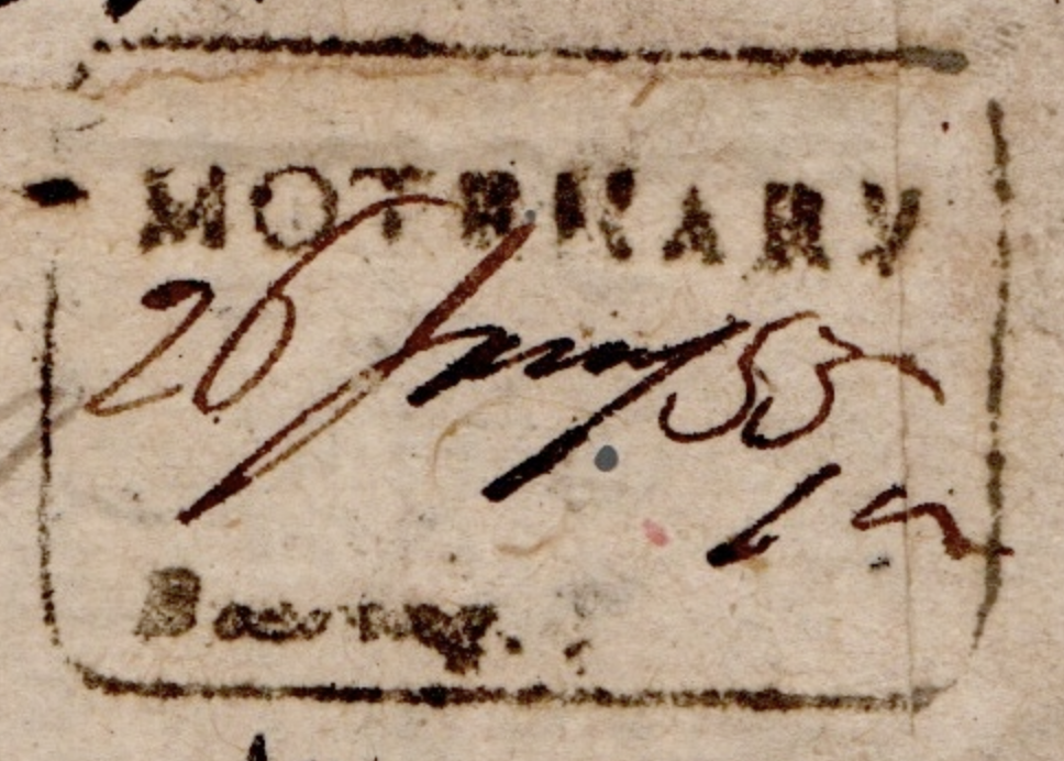 HG 2 handstamp from Motehary