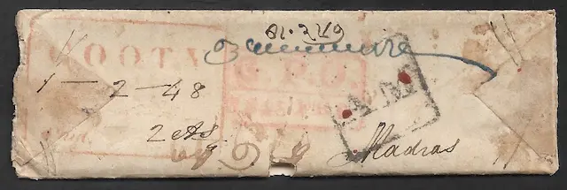 1848 Gooty HG 2 pre stamp cover — COV-3592