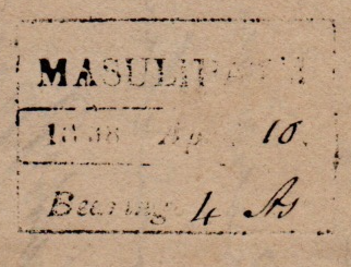 Masulipatam HG 12 handstamp