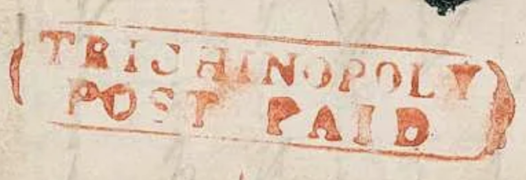 HG 5 handstamp from Trichinopoly