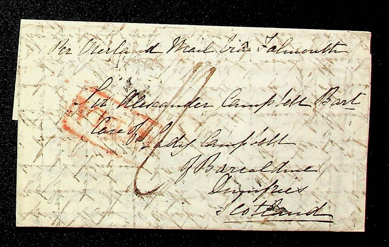 1843 Calcutta SD16 pre stamp cover — COV-3921