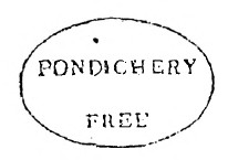 Pondicherry HG 9 — pre-1854 Indian handstamp, 1839, Red (sketch)