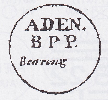 Handstruck stamp of India — Aden FP 4 pre-1854 handstamp