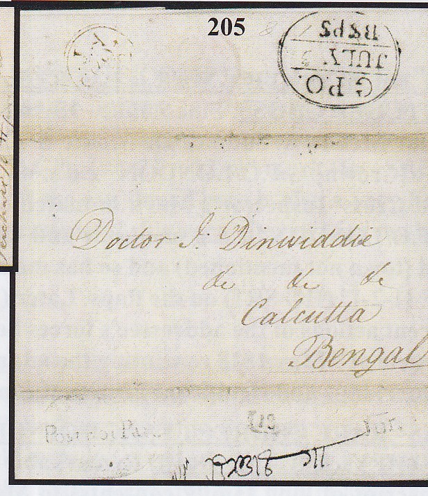 Calcutta HG 11 pre stamp cover — front (COV-2351)