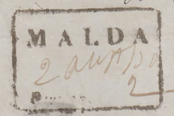 Malda HG 2 handstamp
