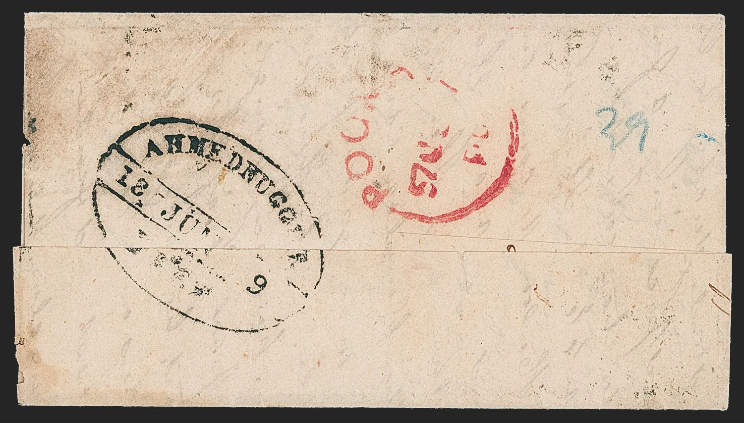 June 1857 Ahmednugur HG 3 pre stamp cover — COV-03