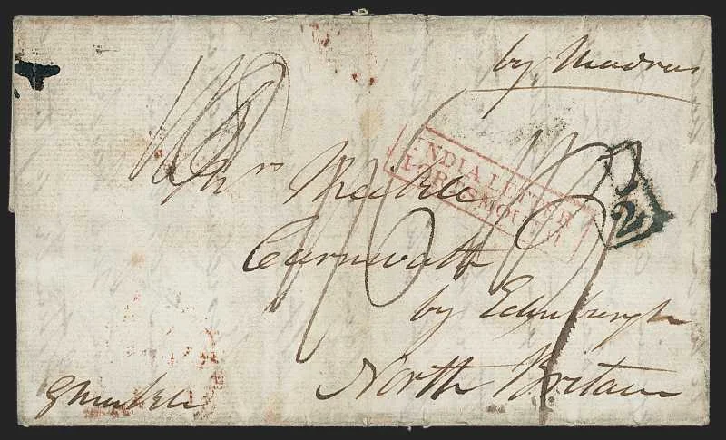Hyderabad HG 3 pre stamp cover — back (COV-642)