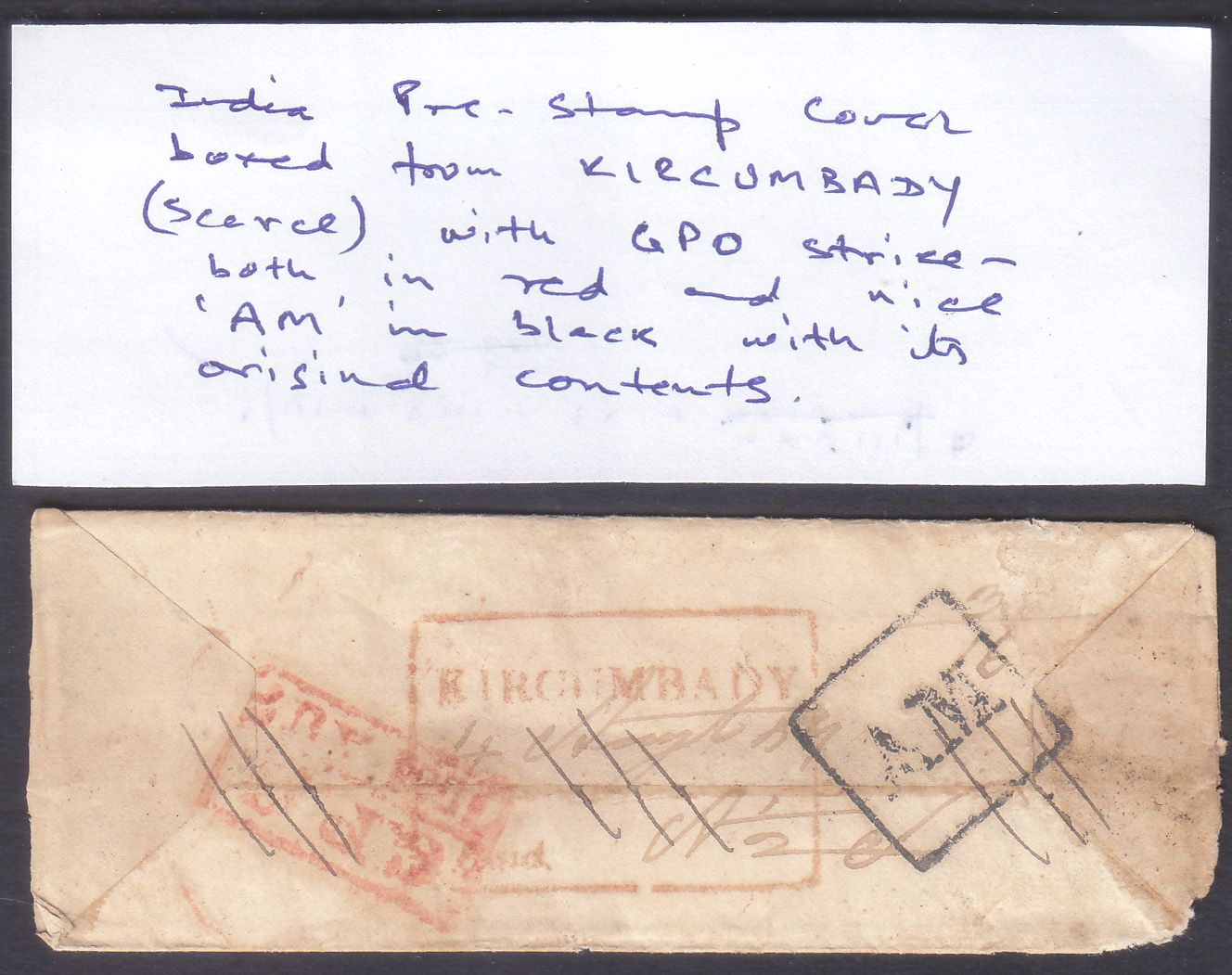 4 September 1854 Kircumbady HG 1 pre stamp cover — COV-3627