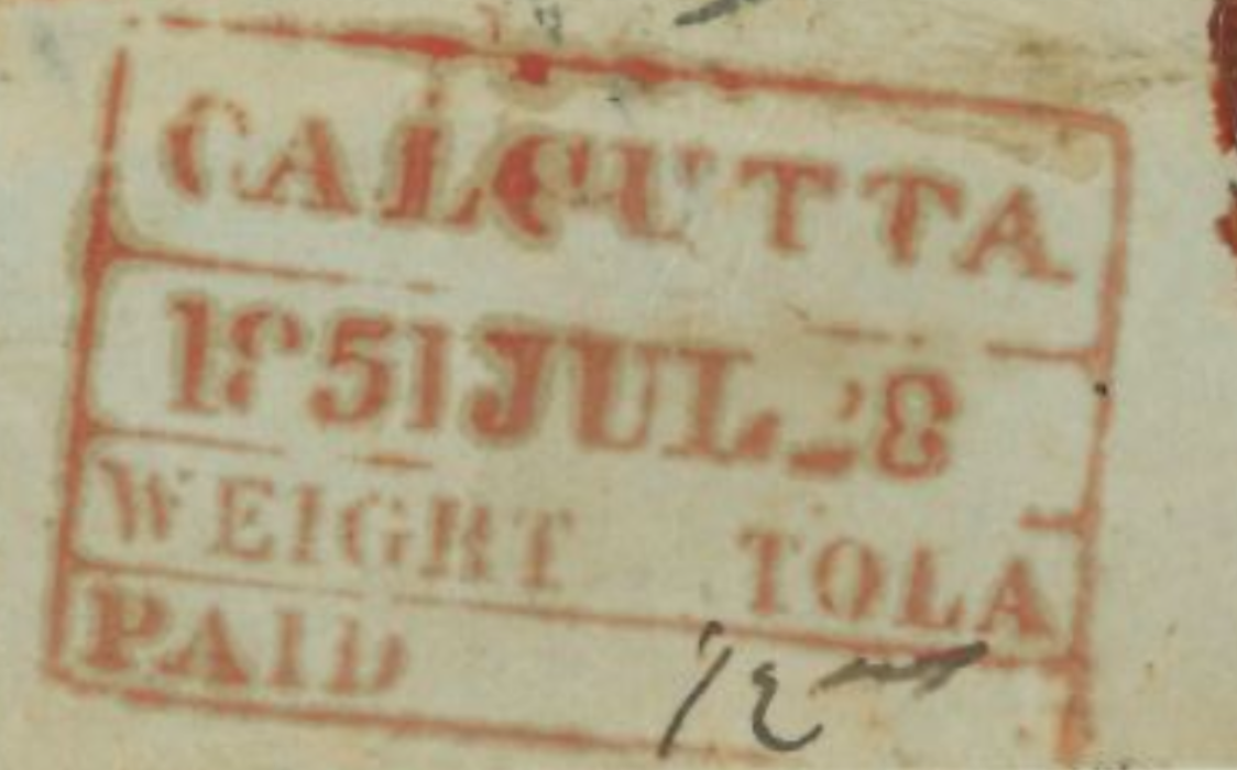 HG 27 handstamp from Calcutta