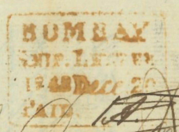 SD11 handstamp from Bombay