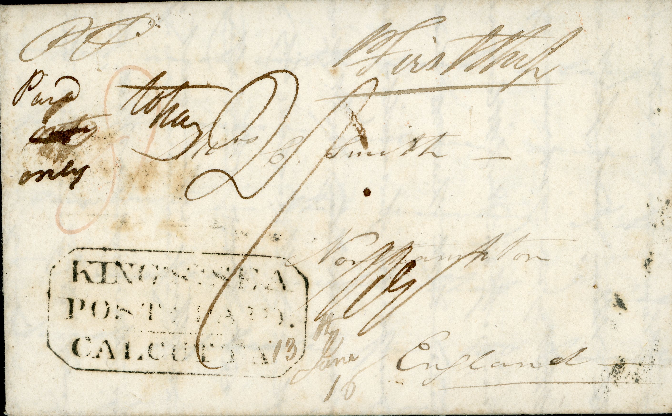 Calcutta SD5 pre stamp cover — front (COV-2104)