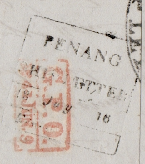 Penang FP 1 — pre-1854 Indian handstamp, 1844, Black
