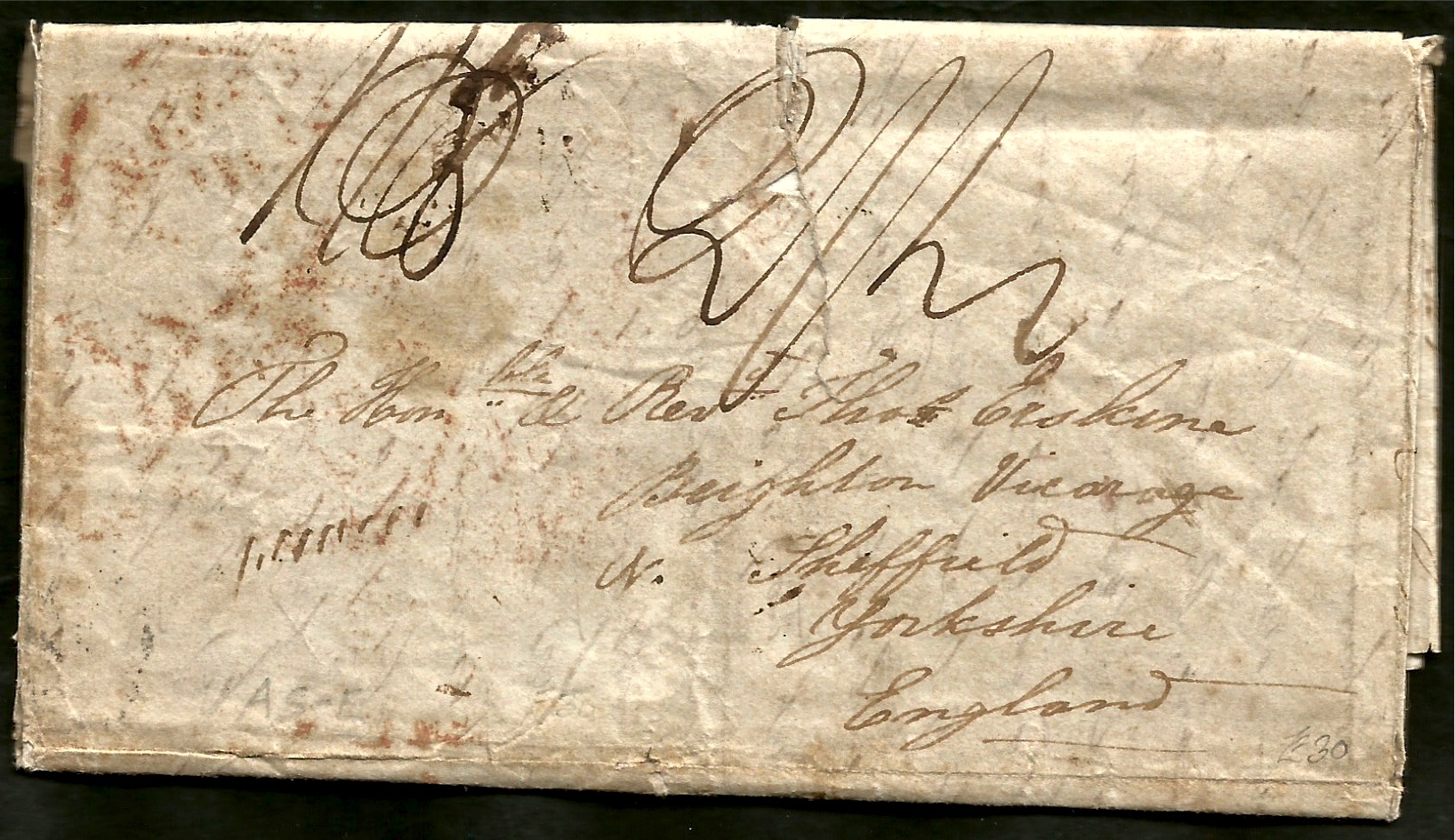 Palaveram HG 1 pre stamp cover — back (COV-4203)
