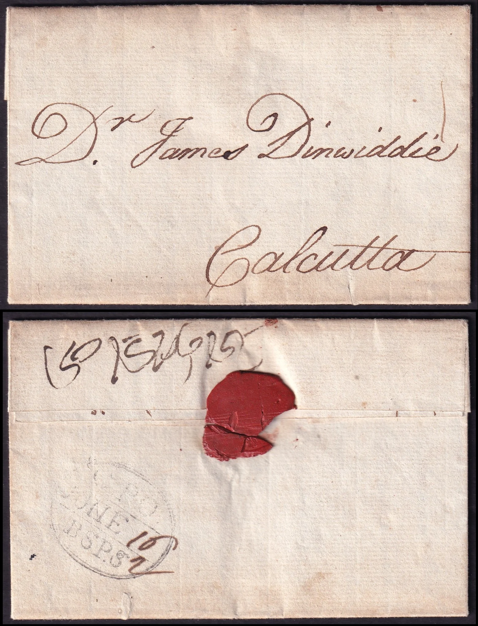 16 June 1803 Calcutta HG 11 pre stamp cover — COV-3105