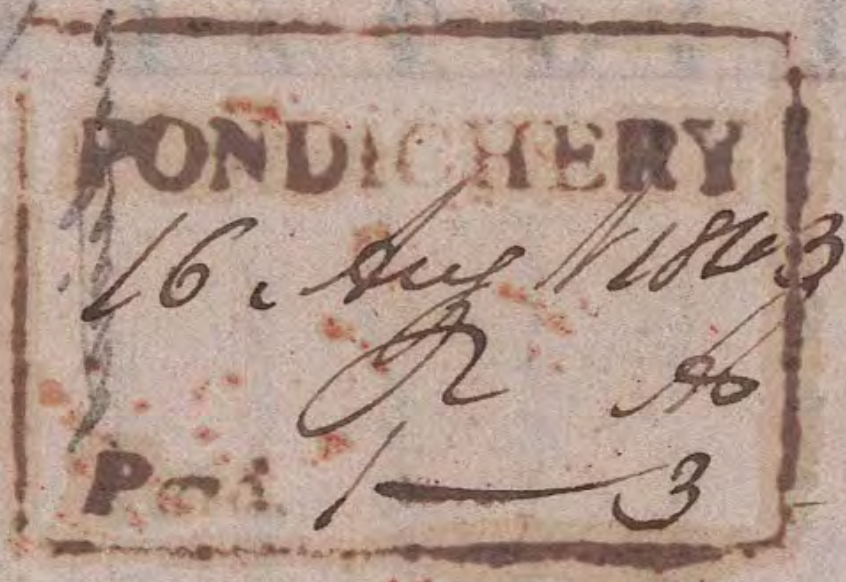 HG 7 handstamp from Pondicherry