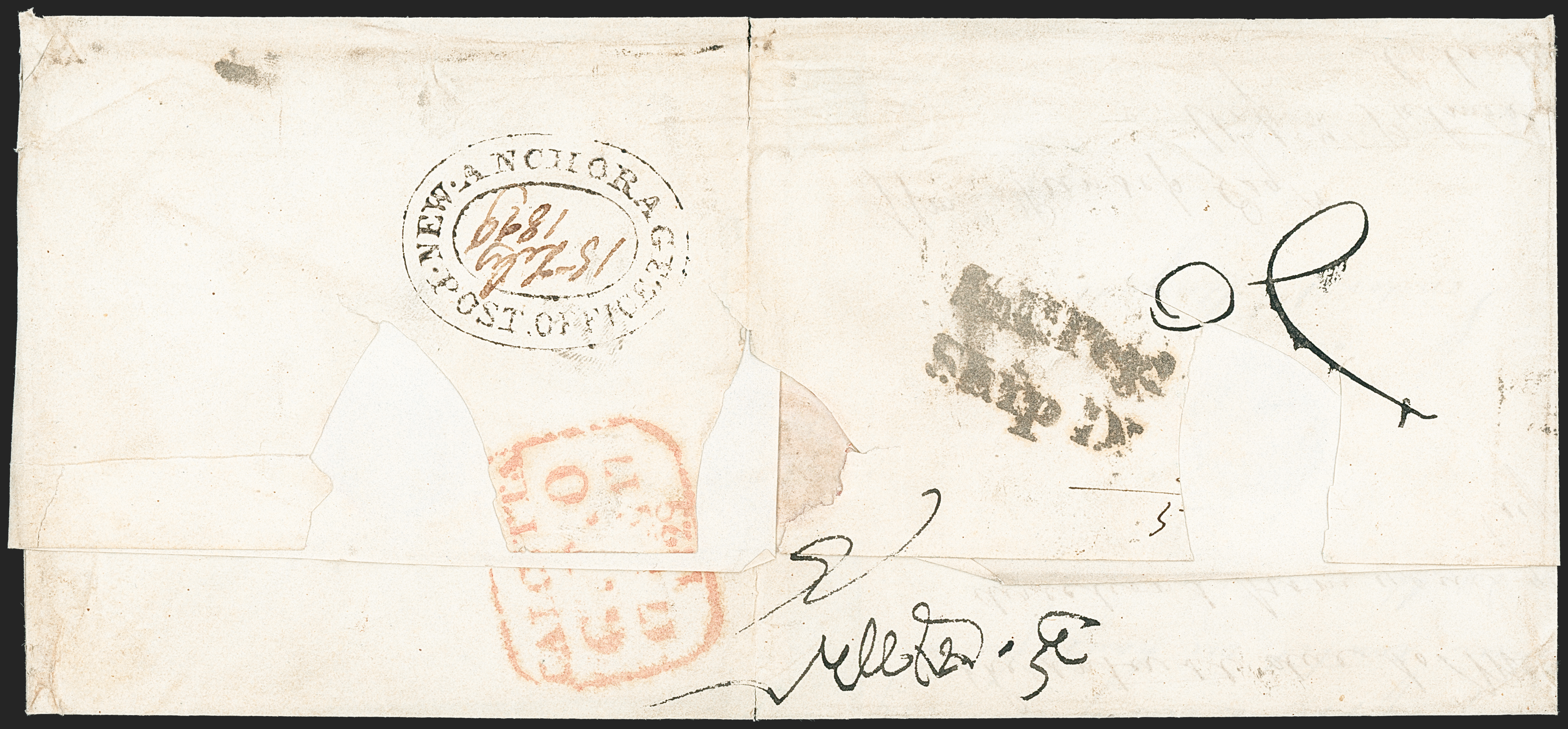 1828 New Anchorage HG 1 pre stamp cover — COV-101