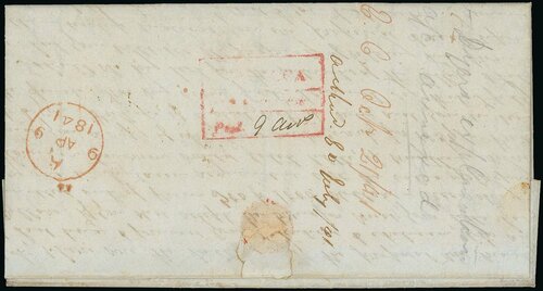 28 January 1841 Malacca FP 1 pre stamp cover — COV-4092