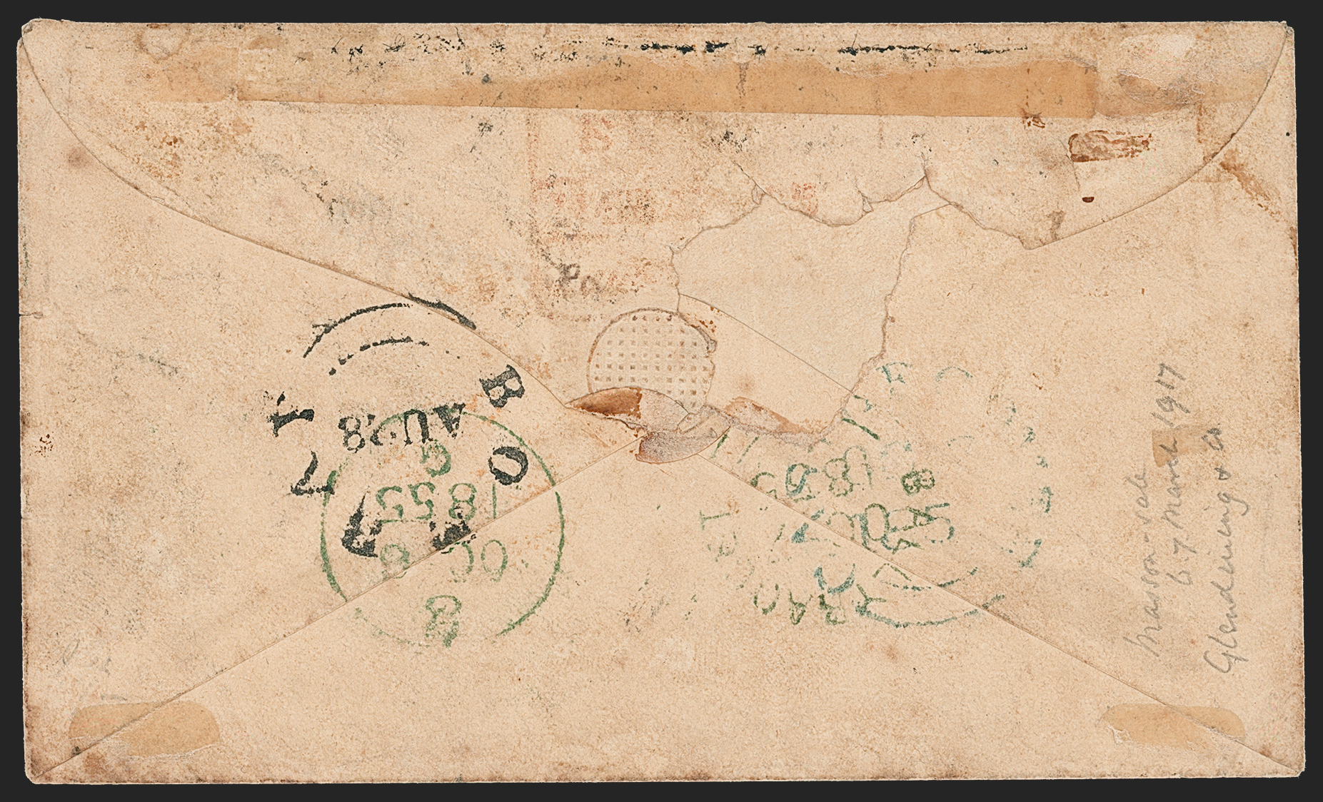 28 August 1855 Surat HG 3 pre stamp cover — COV-4712