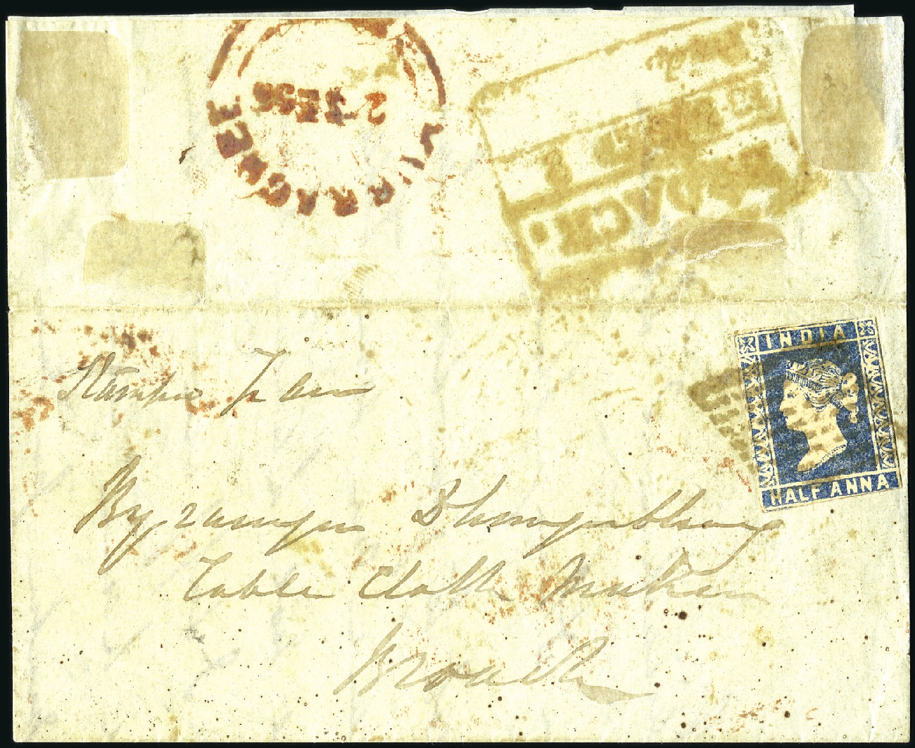15 September 1856 Broach HG 3 pre stamp cover — COV-2773