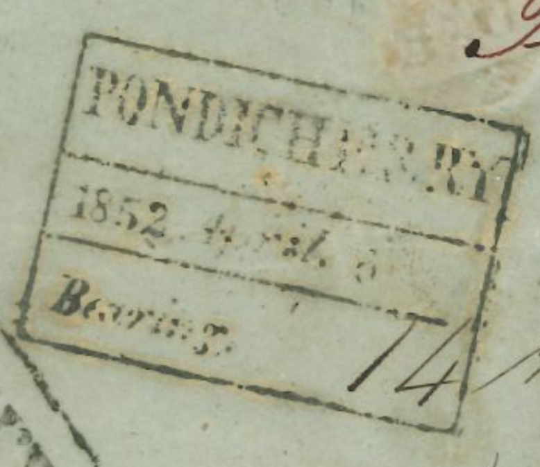 HG 11 handstamp from Pondicherry