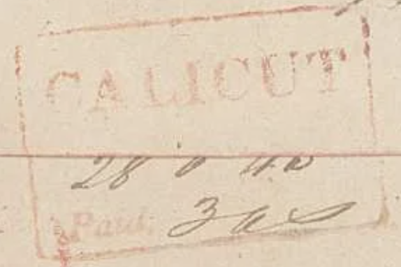 HG 2 handstamp from Calicut