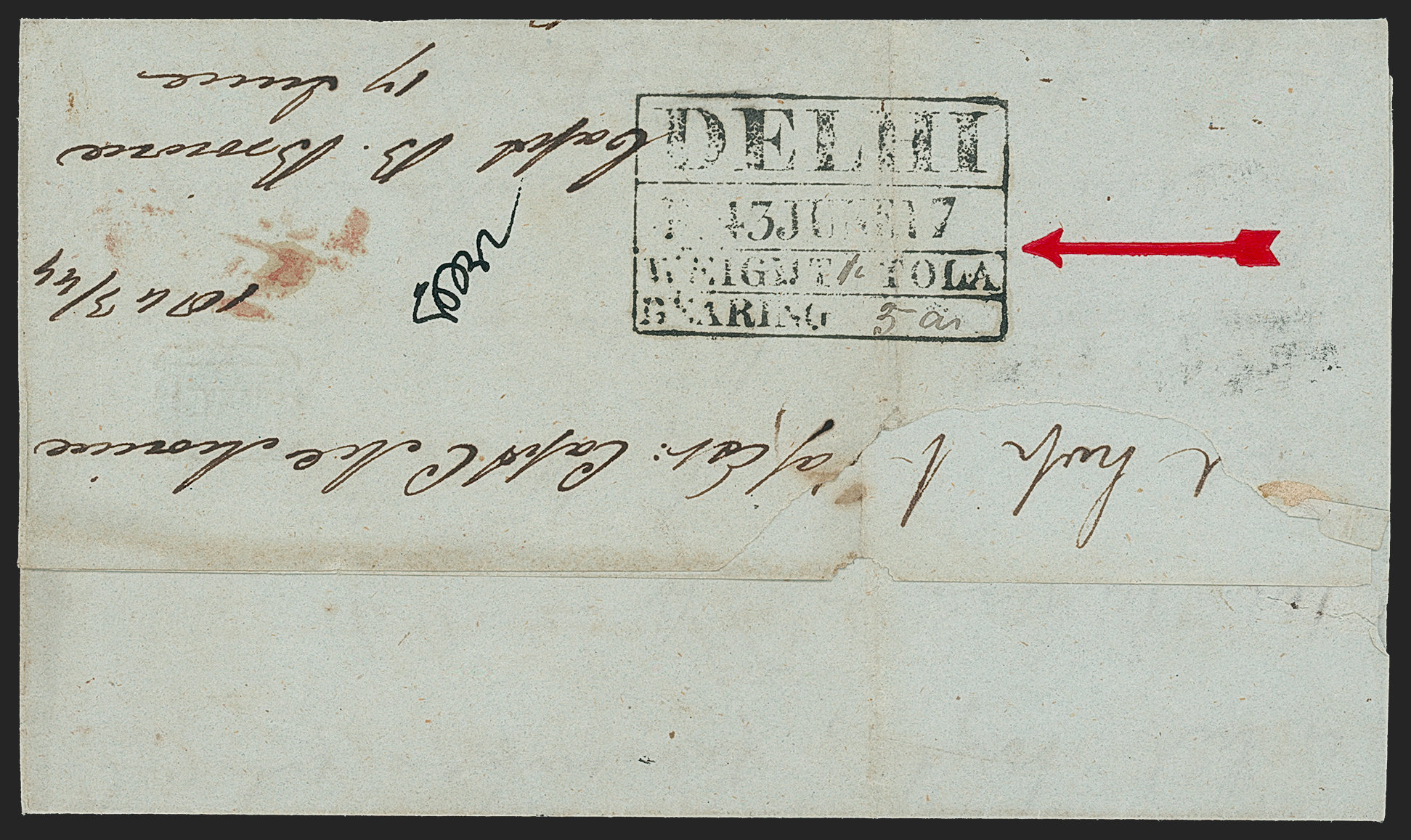1843 Delhi HG 7 pre stamp cover — COV-1005