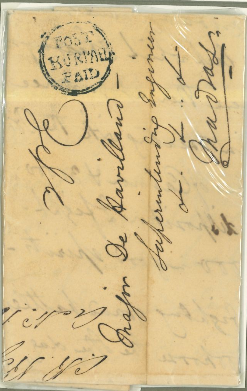 6 January 1818 Cuddapah HG 1 pre stamp cover — COV-2643