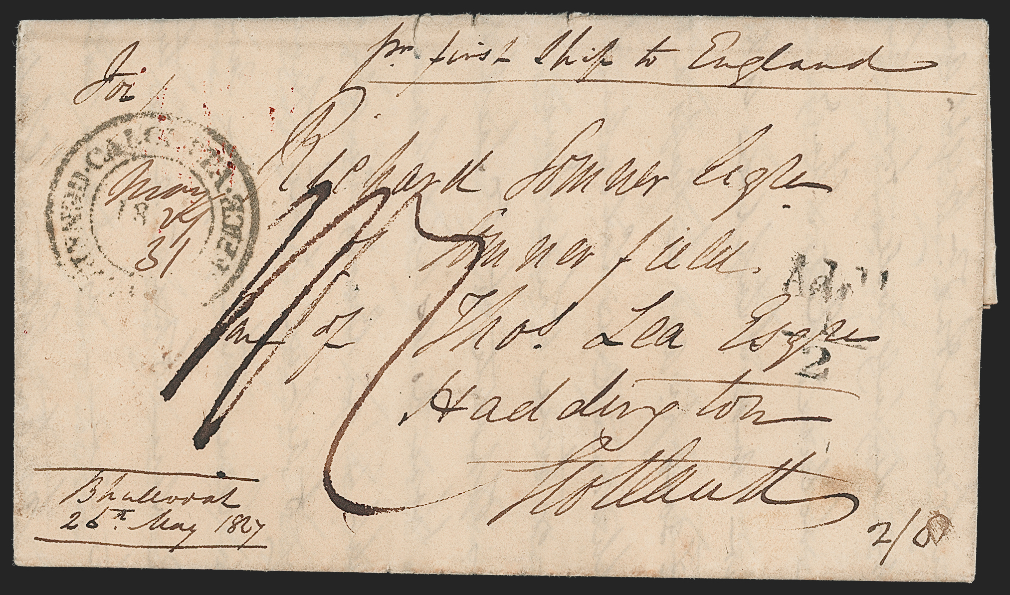 Pre-stamp cover of India — Bulluah HG 2, scan 2 (COV-5348)