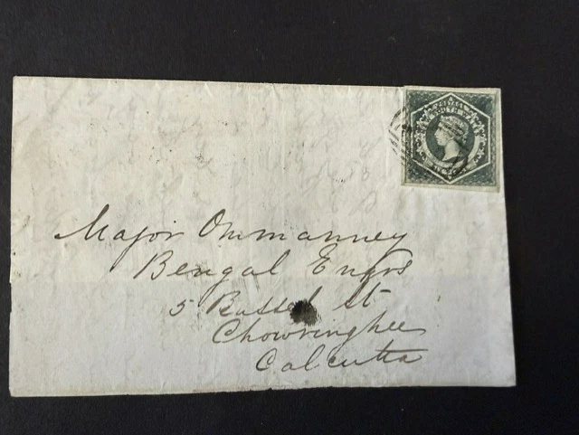 Calcutta SR49 pre stamp cover — back (COV-4623)