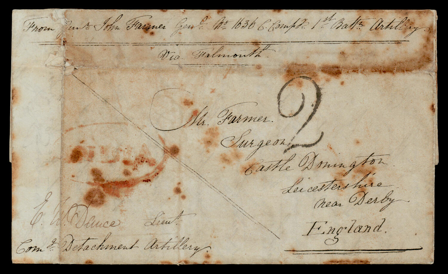 Palamcotah HG 9 pre stamp cover — back (COV-4390)