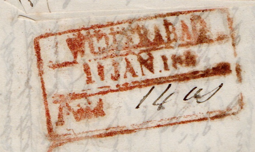 HG 6 handstamp from Wuzeerabad