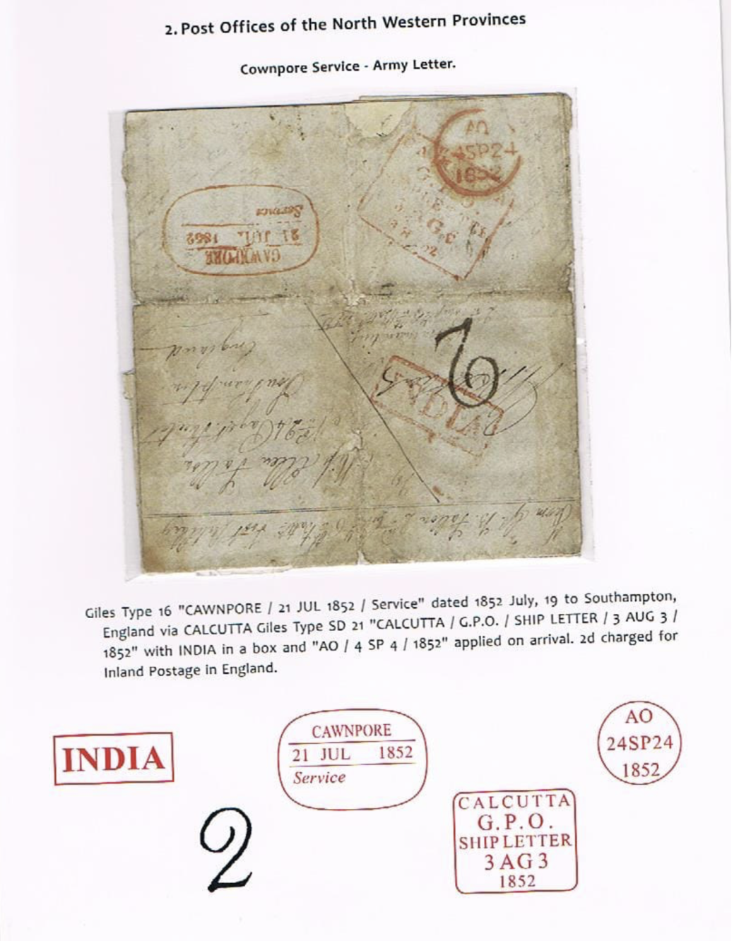 Cawnpore HG 16 pre stamp cover — back (COV-2825)