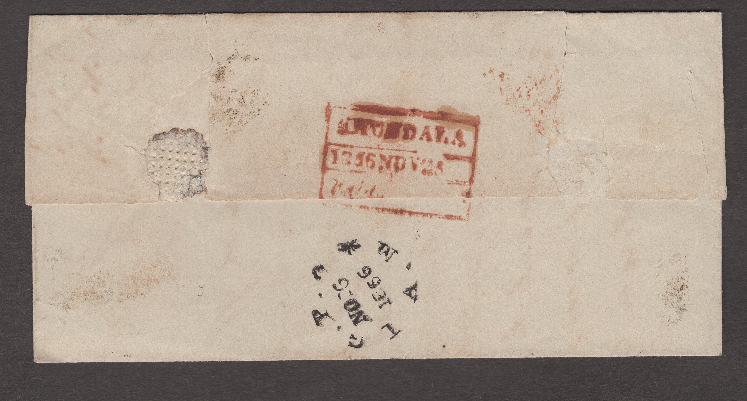 COV-2495 — 25 November 1856 Khandala HG 2 pre-stamp cover