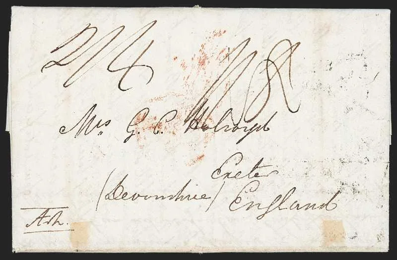 Hyderabad HG 4 pre stamp cover — back (COV-643)