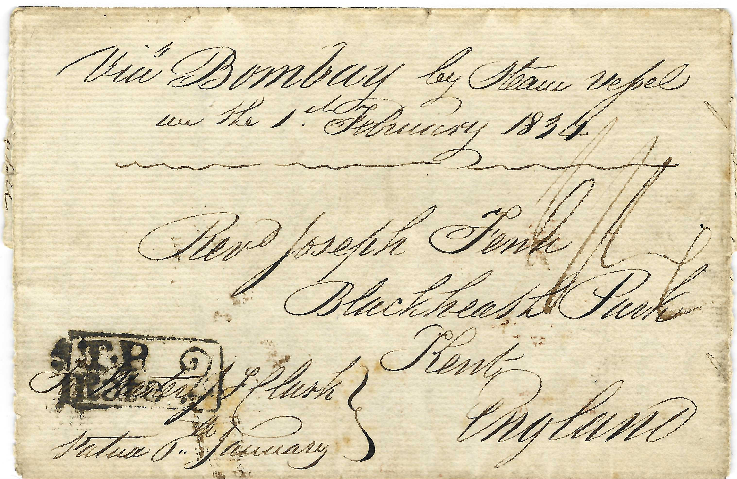 Calcutta G9 pre stamp cover — front (COV-2862)