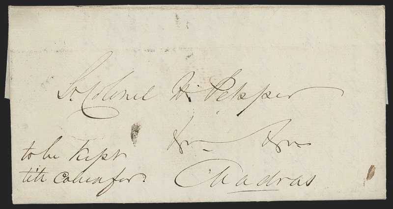 Masulipatam HG 5A pre stamp cover — back (COV-474)