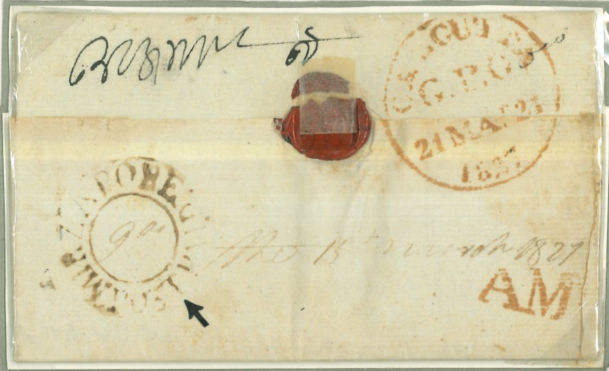 15 March 1827 Mirzapore HG 1 pre stamp cover — COV-2684