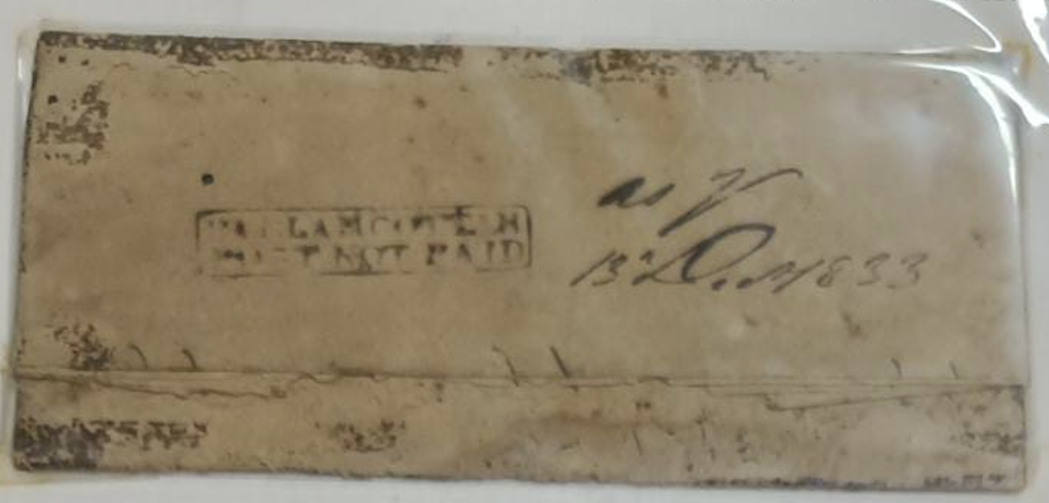 13 December 1833 Palamcotah HG 4 pre stamp cover — COV-2763