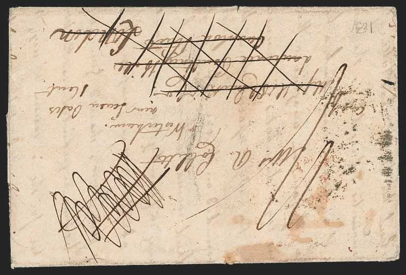 Arrah HG 1 pre stamp cover — back (COV-349)