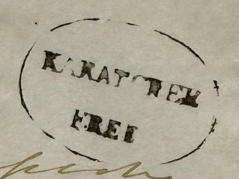 HG 1 handstamp from Karatchee