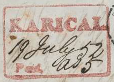 HG 1 handstamp from Karical