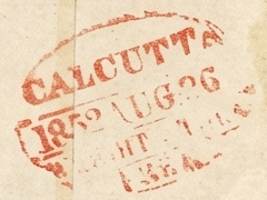 Handstruck stamp of India — Calcutta HG 29 pre-1854 handstamp