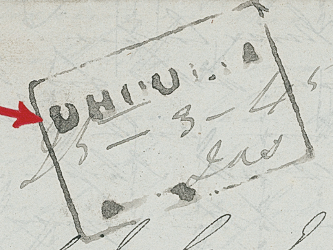 Dhoolia HG 2 — pre-1854 Indian handstamp, 1844–1858, Black