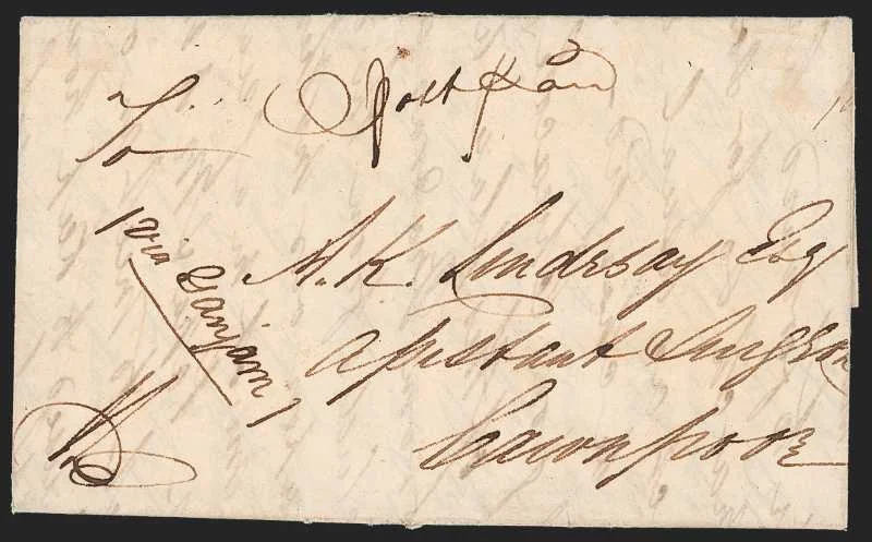 Vizagapatam HG 4 pre stamp cover — back (COV-456)