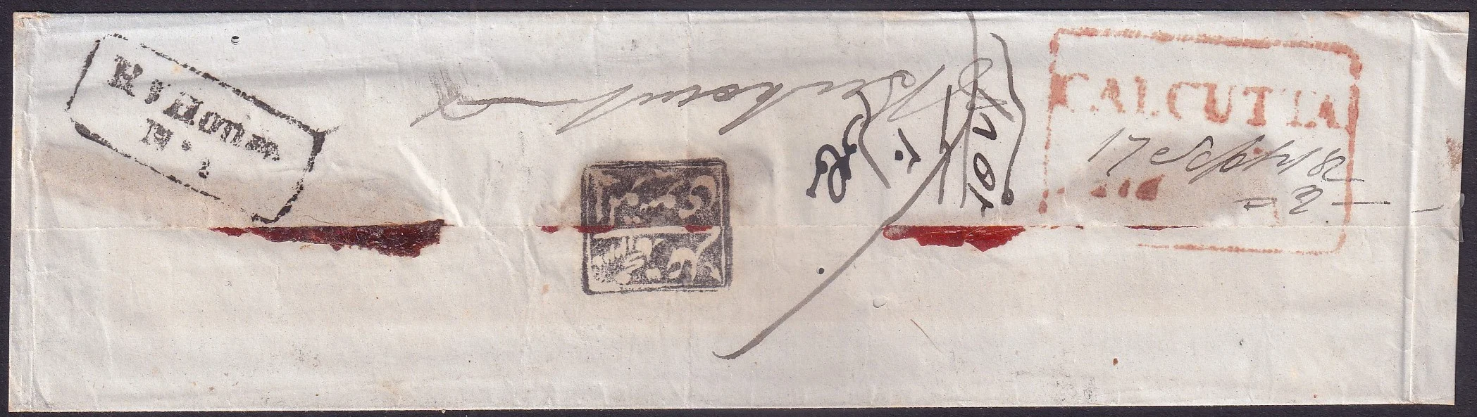 1842 Calcutta HG 24A pre stamp cover — COV-3134