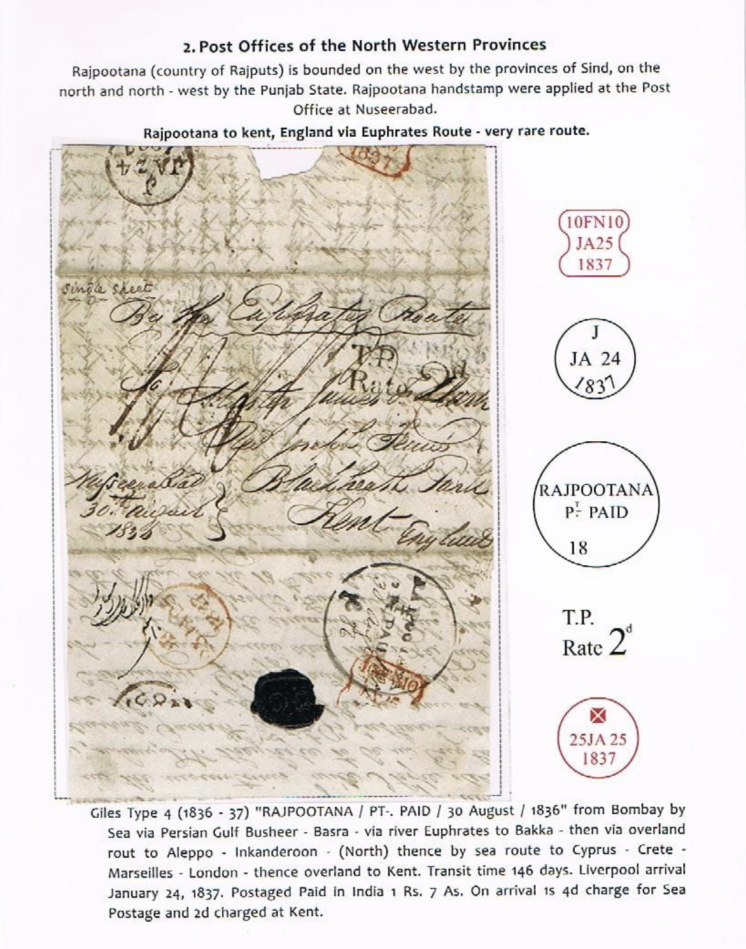 Rajputana HG 4 pre stamp cover — back (COV-2817)
